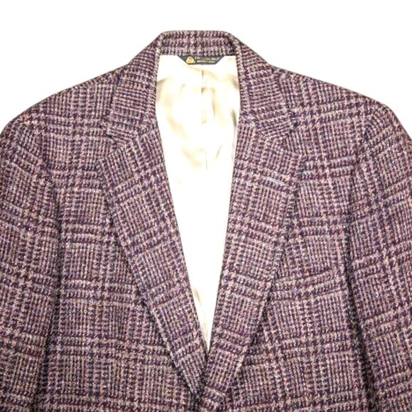 Alexander Dean x Harris Tweed Overcheck Dogstooth Wool Sport Coat 42R - Picture 5 of 7